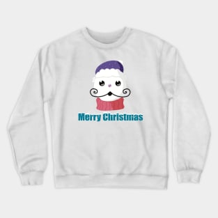 Funny snowman with mustache and carrot Crewneck Sweatshirt